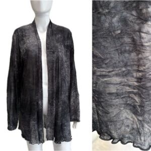 Serendipity Maui Dark Tie Dye Cardigan Size XL Sheer Lettuce Hem Fairy Grunge